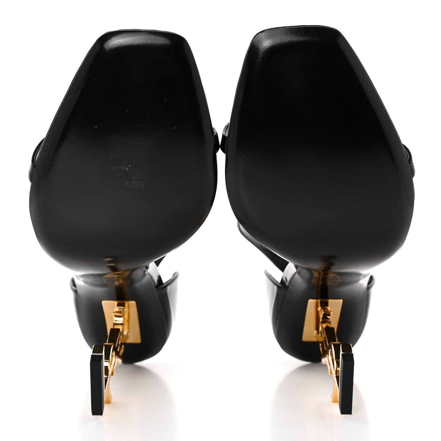 Patent Calfskin Opyum 110 Sandals 42 Black Gold