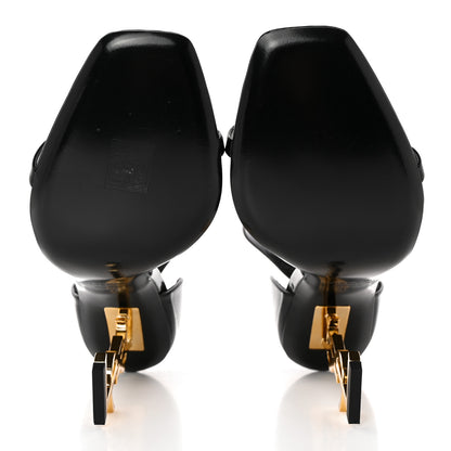 Saint Laurent Patent Calfskin Opyum 110 Sandals 42 Black Gold 5 of 9