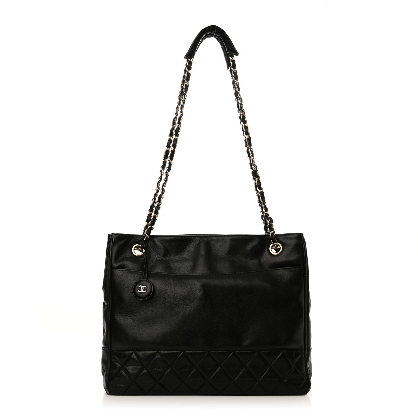 Lambskin Shopping Tote Black