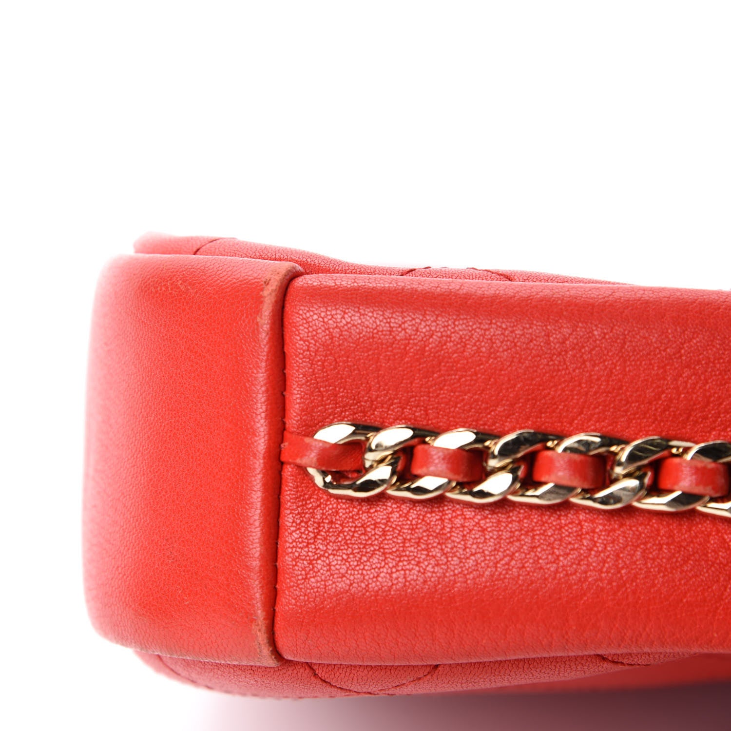 Chanel Goatskin Quilted Large Casual Trip Camera Case Bag Red 9 of 15