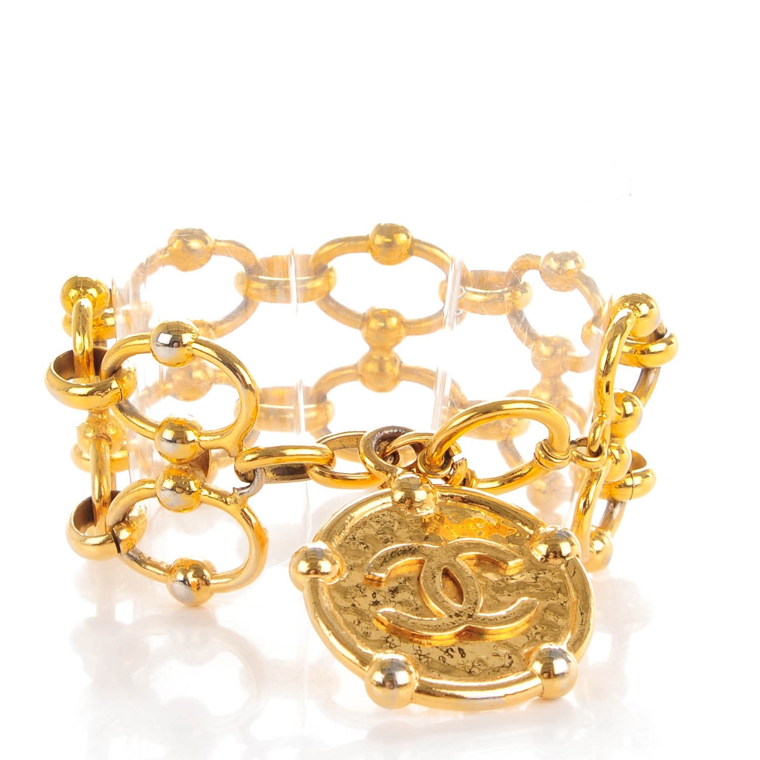 Chanel CC Medallion Chain Bracelet Gold 2 of 5