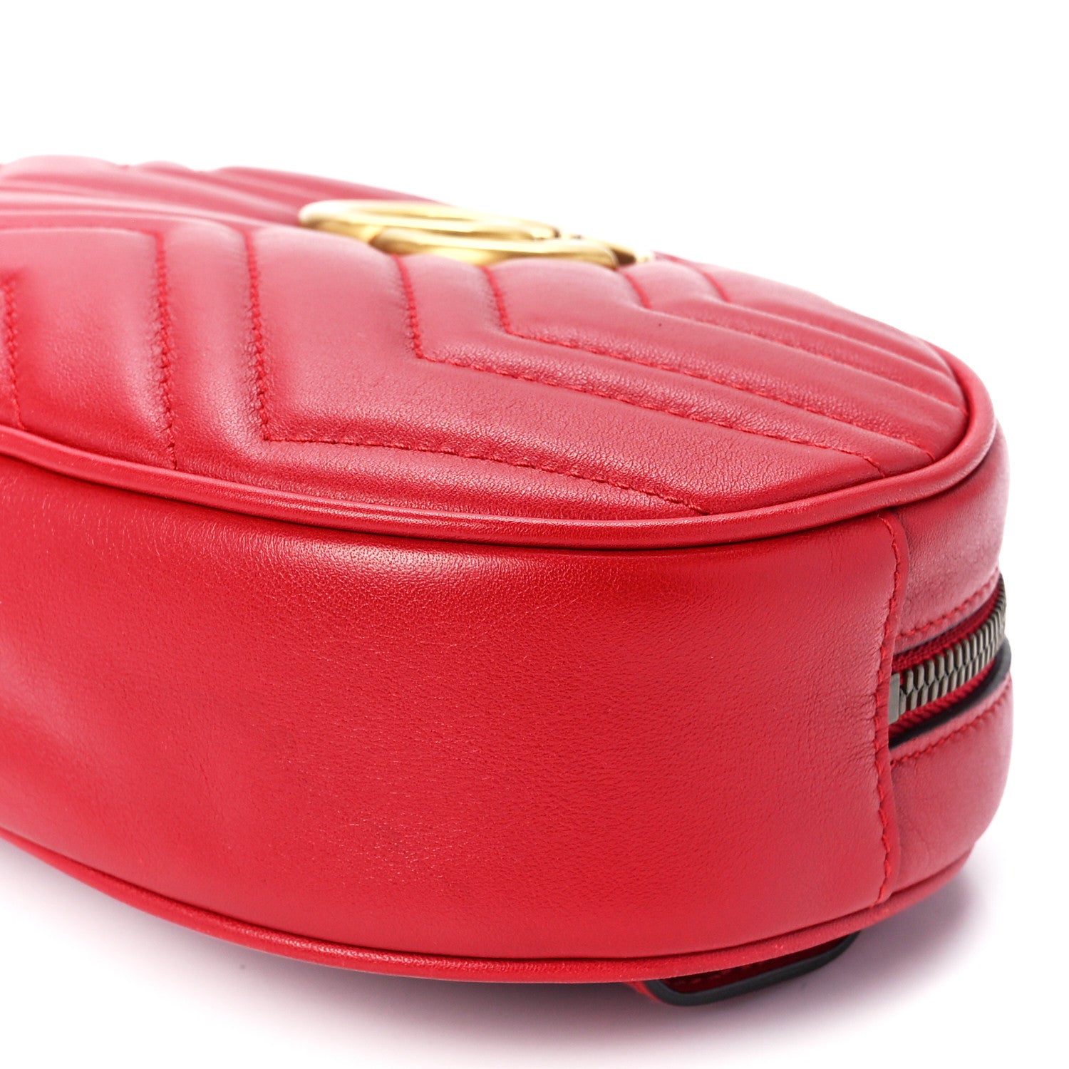 Gucci Calfskin Matelasse GG Marmont Belt Bag 105 42 Hibiscus Red 13 of 13
