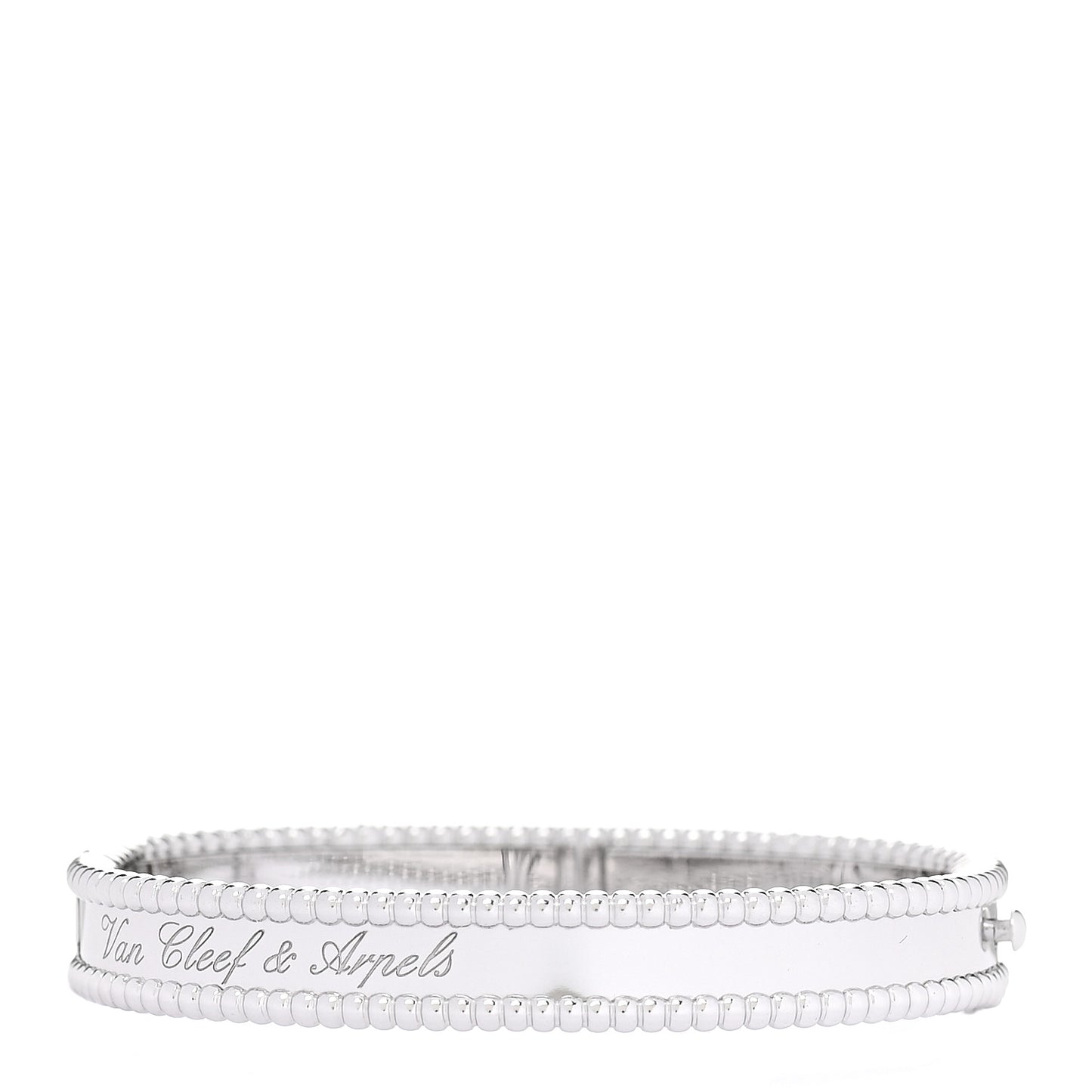 18K White Gold Perlee Signature Bangle Bracelet XS