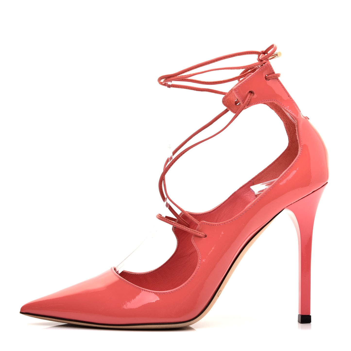 Patent Vita 100 Lace Up Pumps 36 Coral Pink