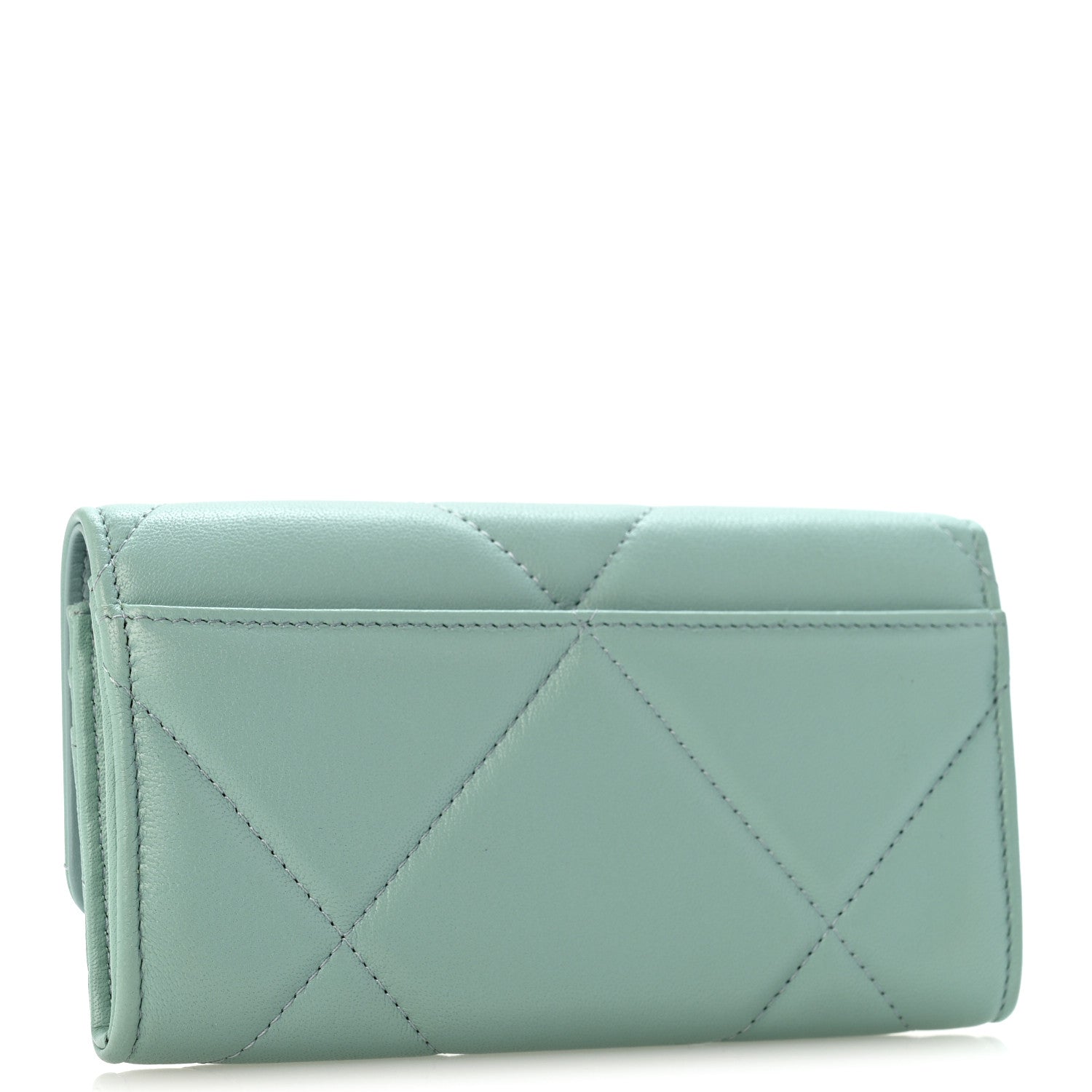 Chanel Lambskin Quilted Chanel 19 Flap Wallet Light Blue 3 of 10