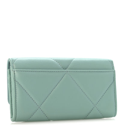 Chanel Lambskin Quilted Chanel 19 Flap Wallet Light Blue 3 of 10