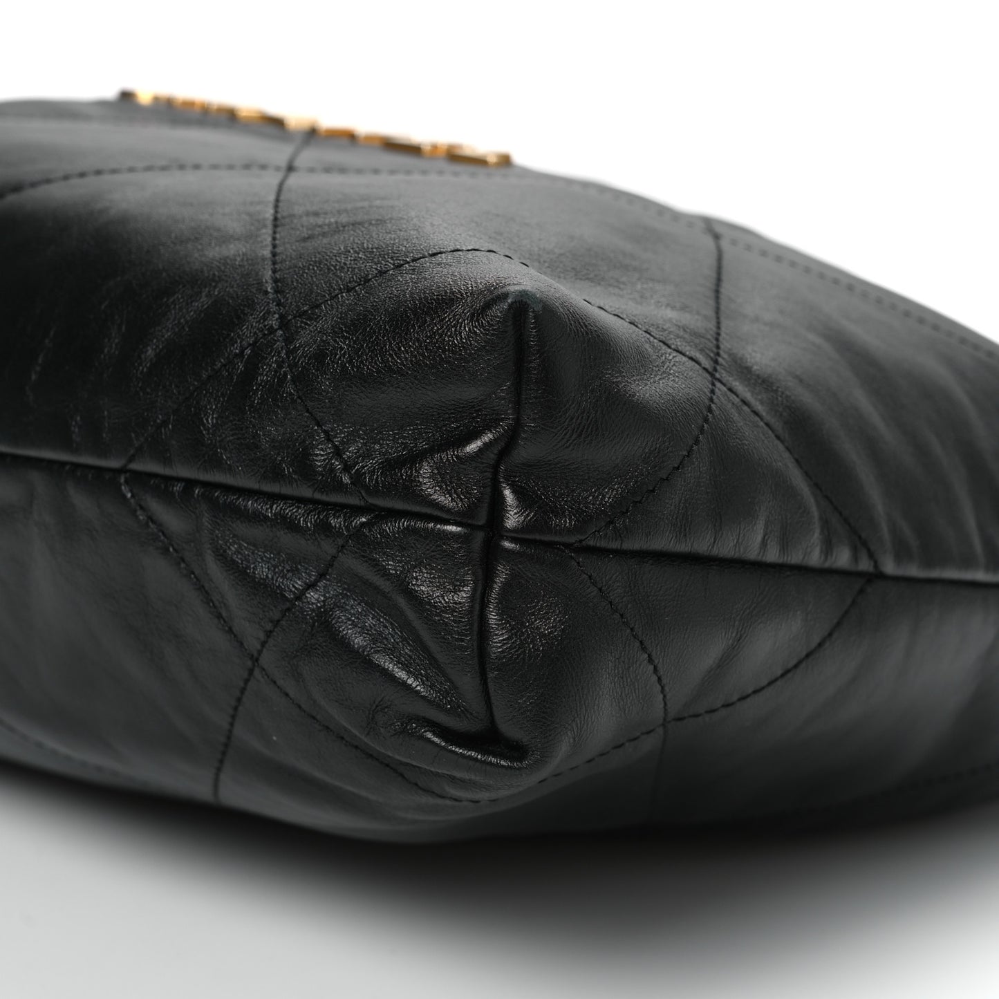 Shiny Calfskin Quilted Small Chanel 22 Black
