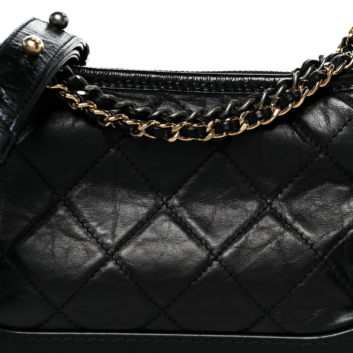 Chanel Aged Calfskin Quilted Small Gabrielle Hobo Black 8 of 10