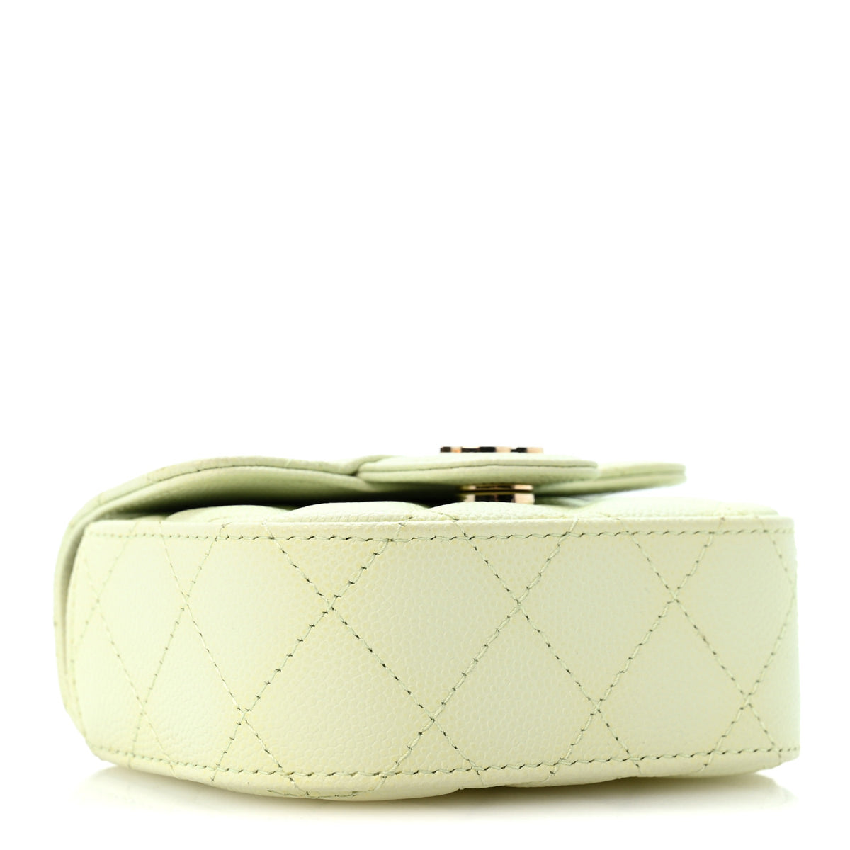 Caviar Quilted Mini Clutch With Chain Green