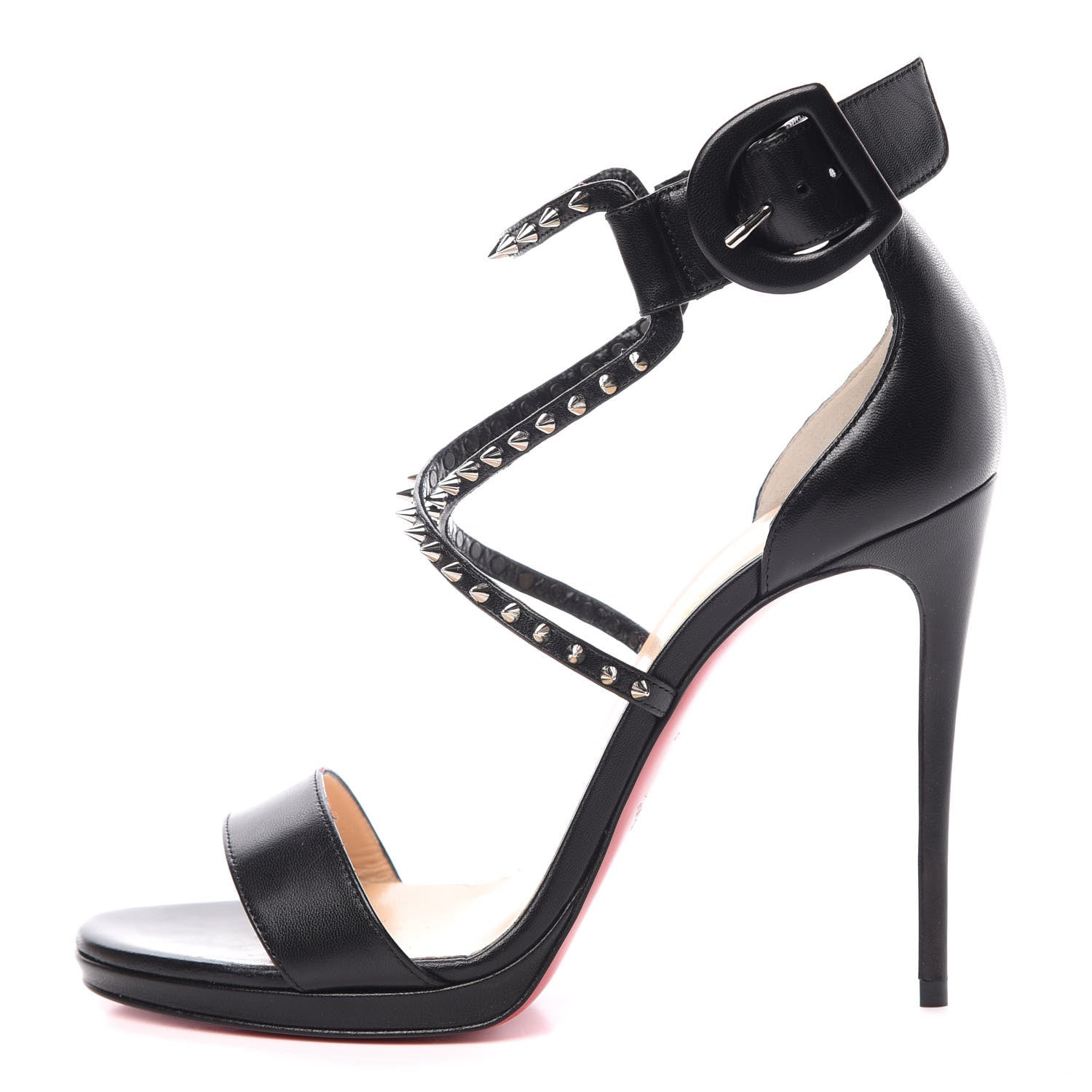 Christian Louboutin Kid Choca Lux 120 Sandals 38.5 Black 1 of 9