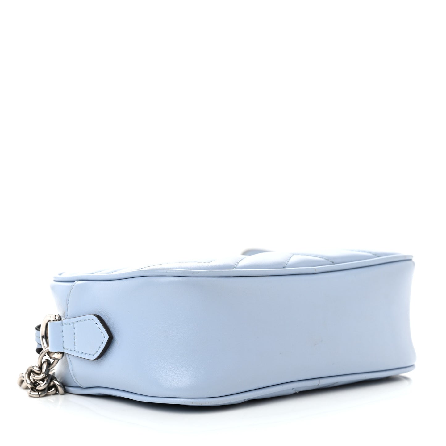 Calfskin Matelasse Mini GG Marmont Chain Shoulder Bag Porcelain Light Blue