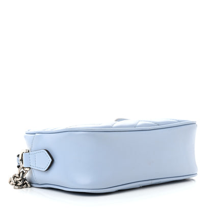 Gucci Calfskin Matelasse Mini GG Marmont Chain Shoulder Bag Porcelain Light Blue 4 of 16