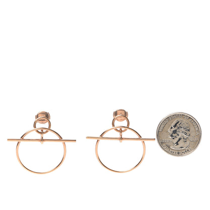 Hermes 18K Rose Gold PM Loop Earrings 2 of 5
