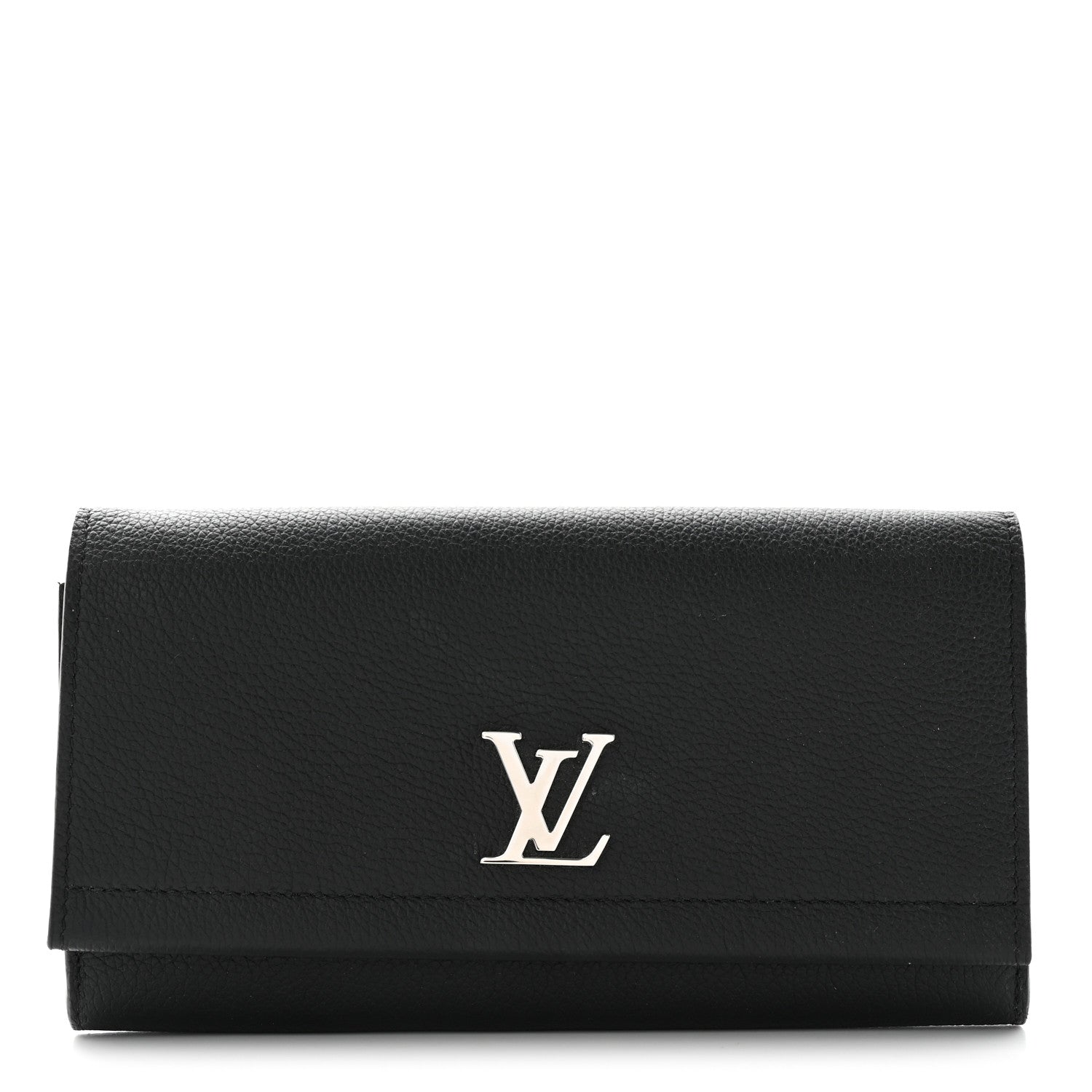 Louis Vuitton Calfskin Lockme II Wallet Black 1 of 11