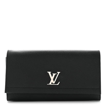 Louis Vuitton Calfskin Lockme II Wallet Black 1 of 11