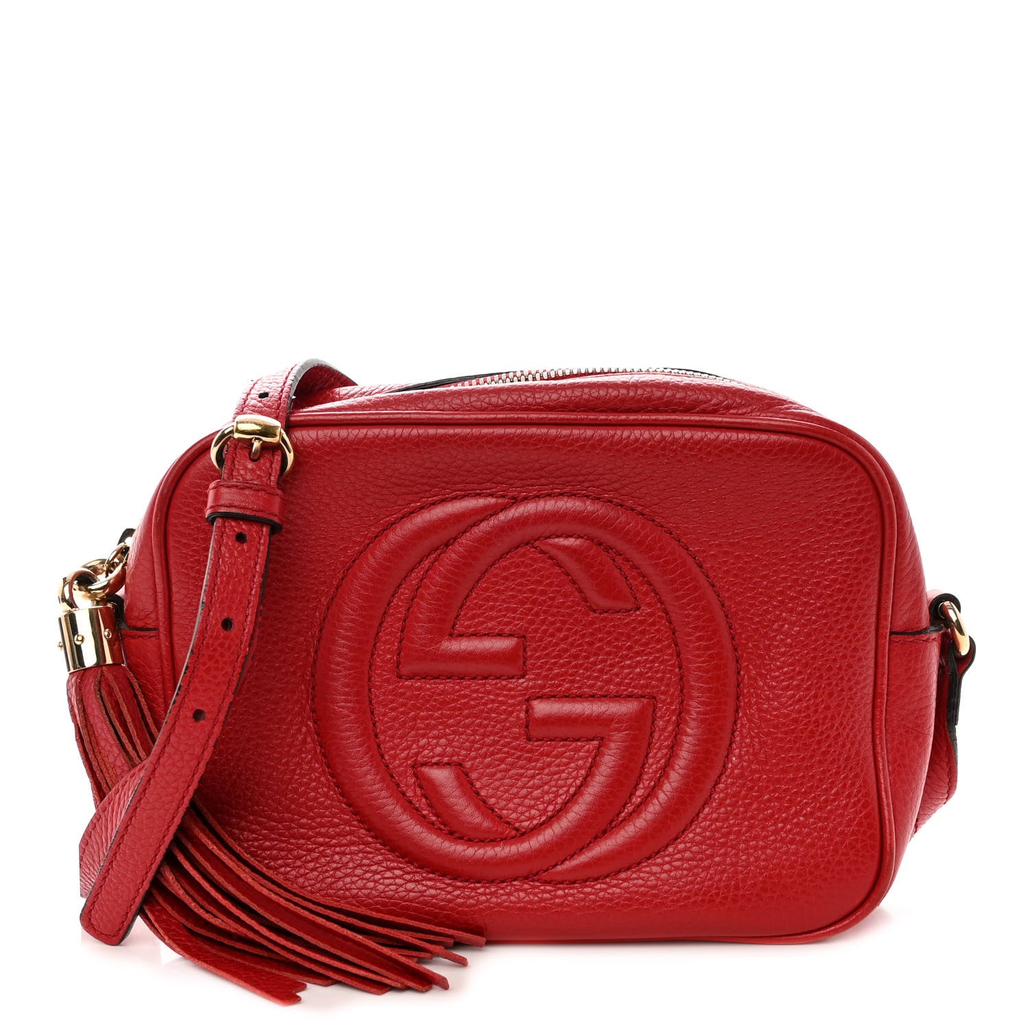 Gucci Pebbled Calfskin Small Soho Disco Bag Tabasco Red 1 of 11
