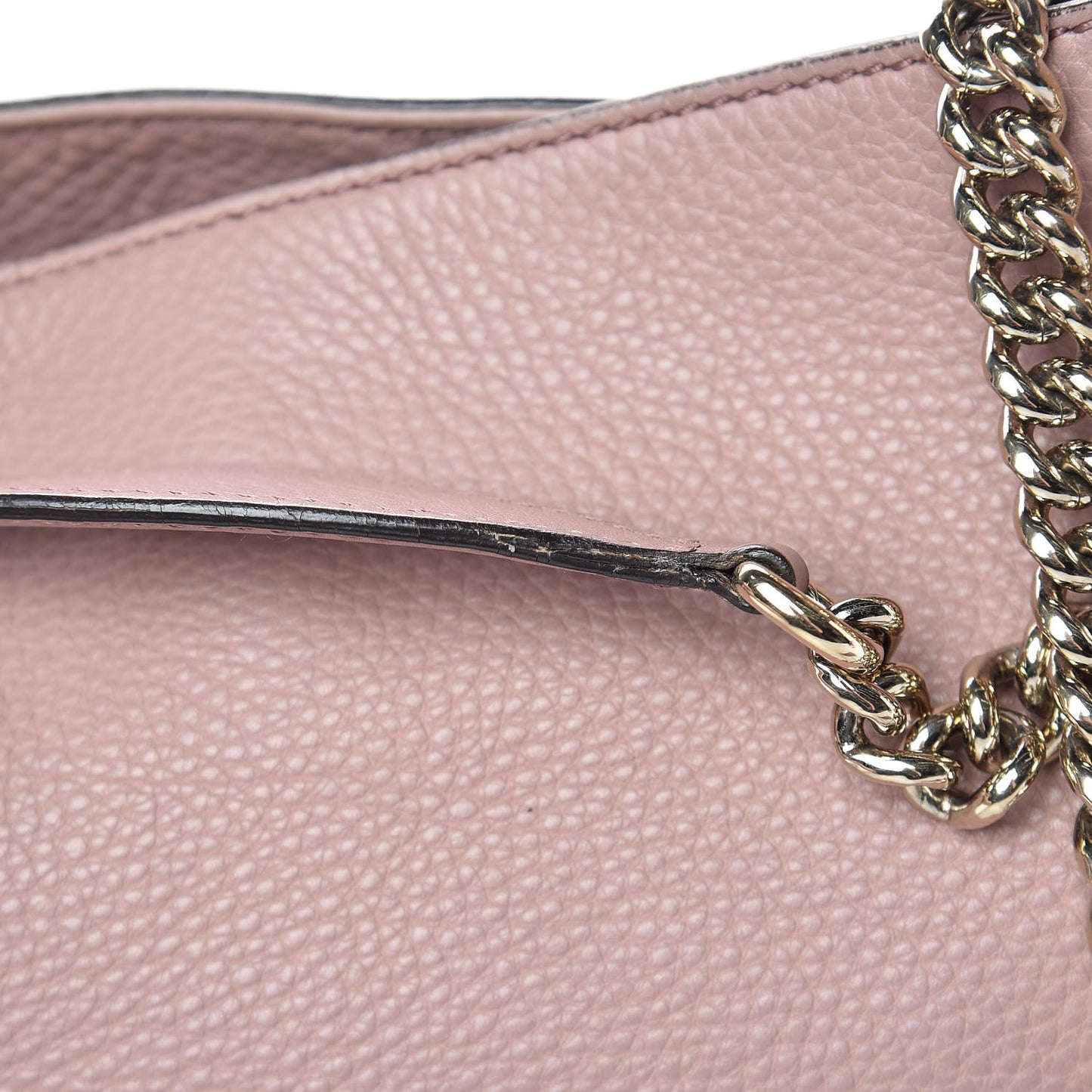 Pebbled Calfskin Medium Soho Chain Shoulder Bag Dark Cipria