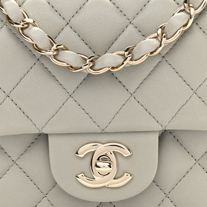 Chanel Lambskin Quilted Mini Square Flap Grey 8 of 11