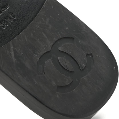 Chanel Patent CC Slide Sandals 38.5 Black 10 of 13