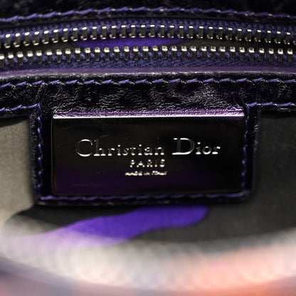 Christian Dior Metallic Lambskin Cannage Medium Anselm Reyle Lady Dior Purple Orange 6 of 10