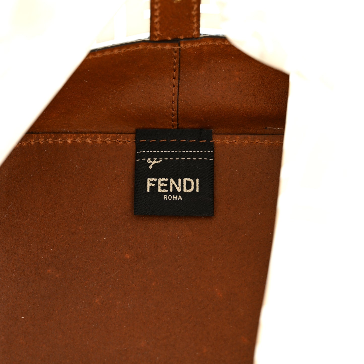 TPU FF Vitello Aura F is Fendi Grande Mon Tresor Bucket Bag White Cuoio