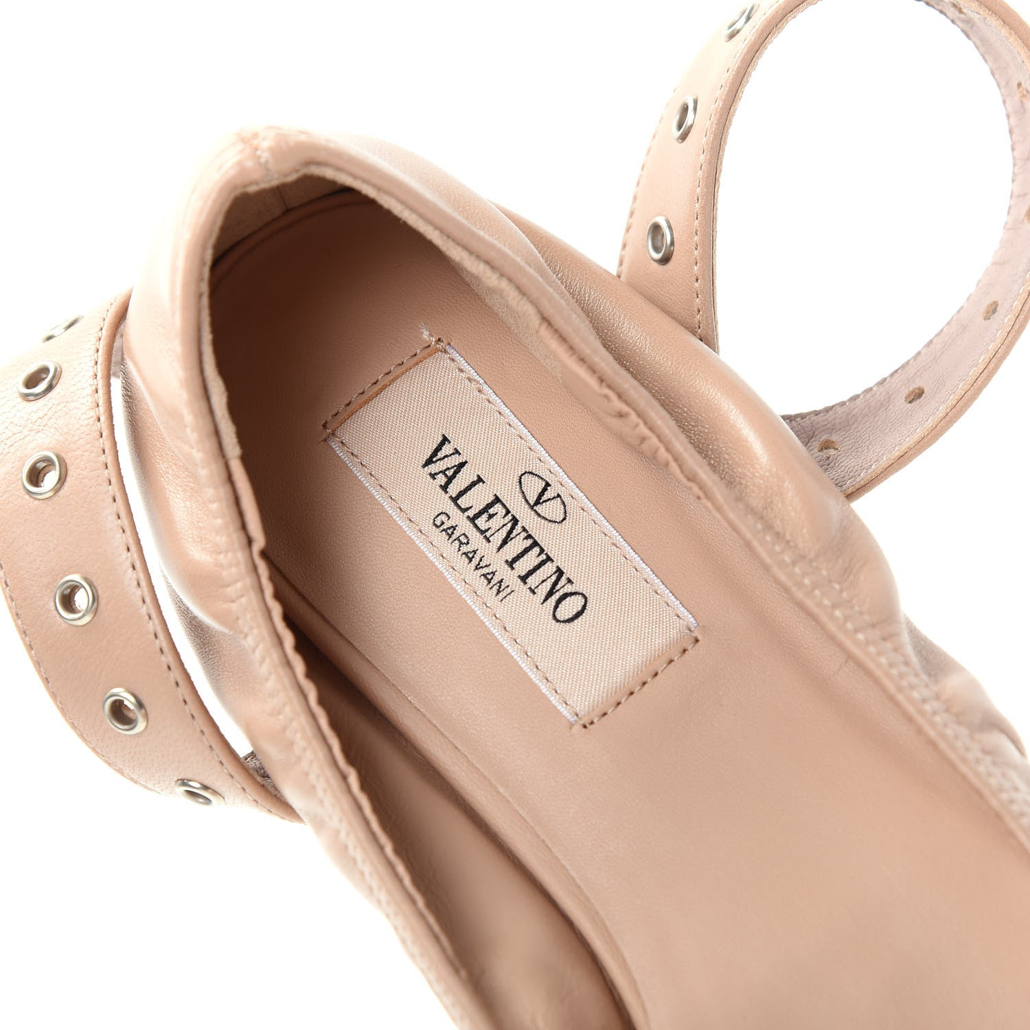 Valentino Garavani Nappa Love Latch Ballerina Flats 37 Poudre 8 of 11
