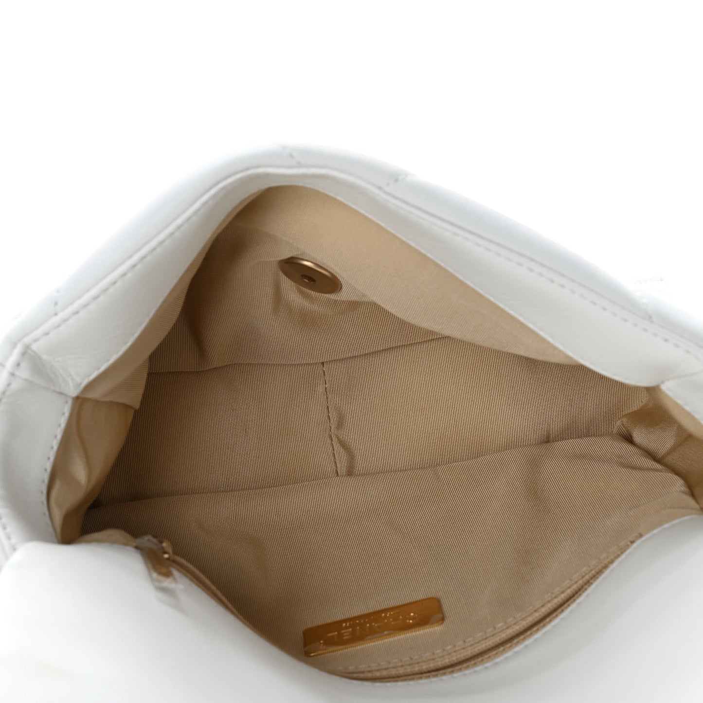 Shiny Goatskin Quilted Medium Chanel 19 Flap White