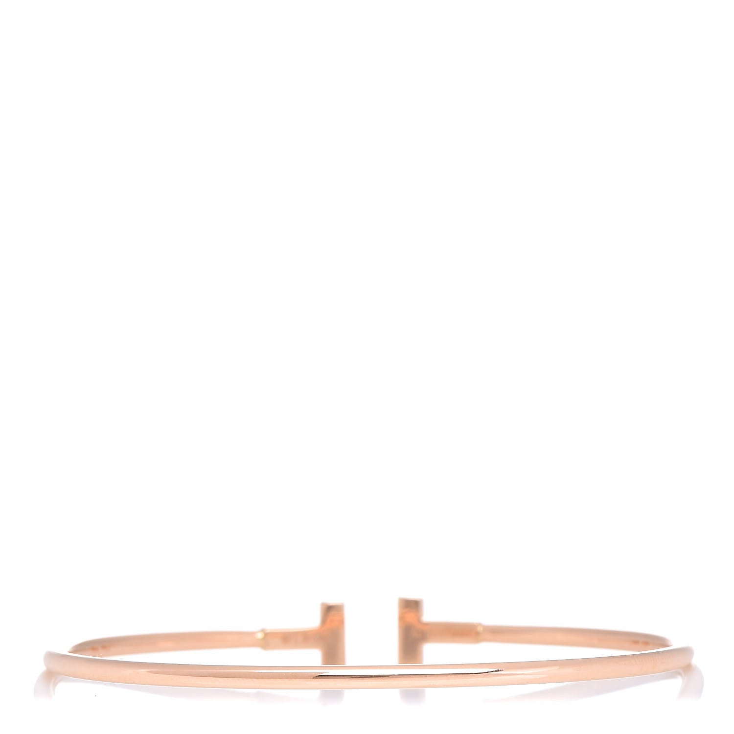 Tiffany 18K Rose Gold Narrow T Wire Bracelet 3 of 6