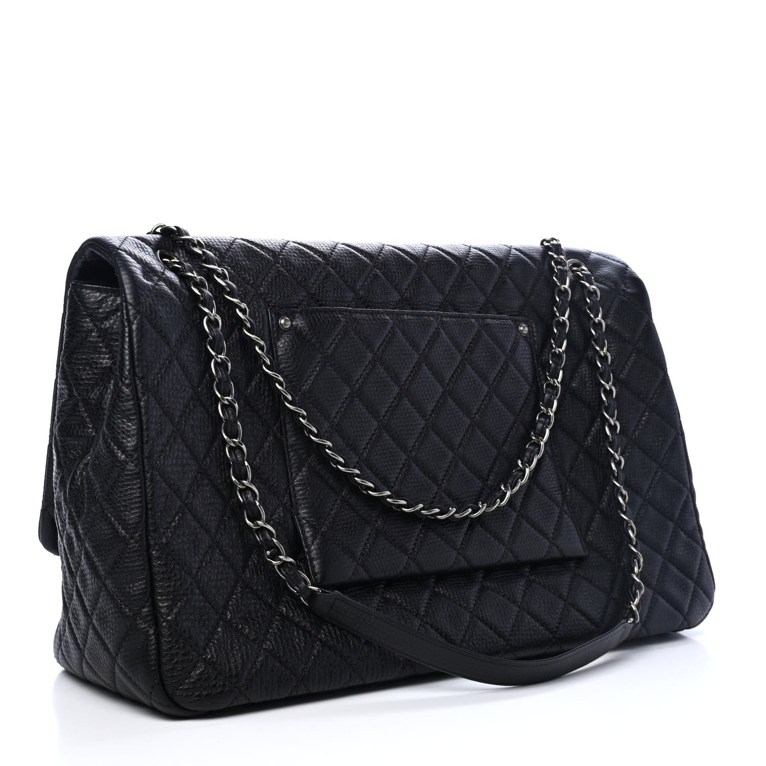 Chanel Calfskin Quilted XXL Travel Flap Bag Black 2 of 4