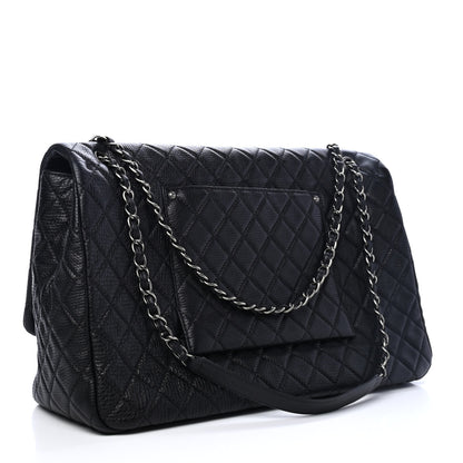 Chanel Calfskin Quilted XXL Travel Flap Bag Black 2 of 4