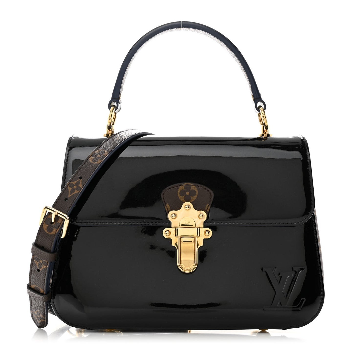 Patent Calfskin Monogram Cherrywood PM Black