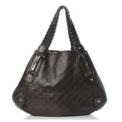 Gucci Guccissima Medium Pelham Shoulder Bag Dark Brown 1 of 10