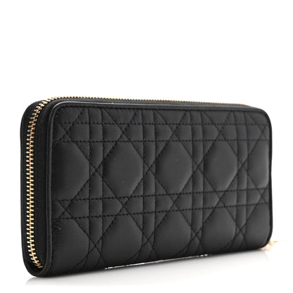 Christian Dior Lambskin Cannage Lady Dior Voyageur Wallet Black 3 of 7