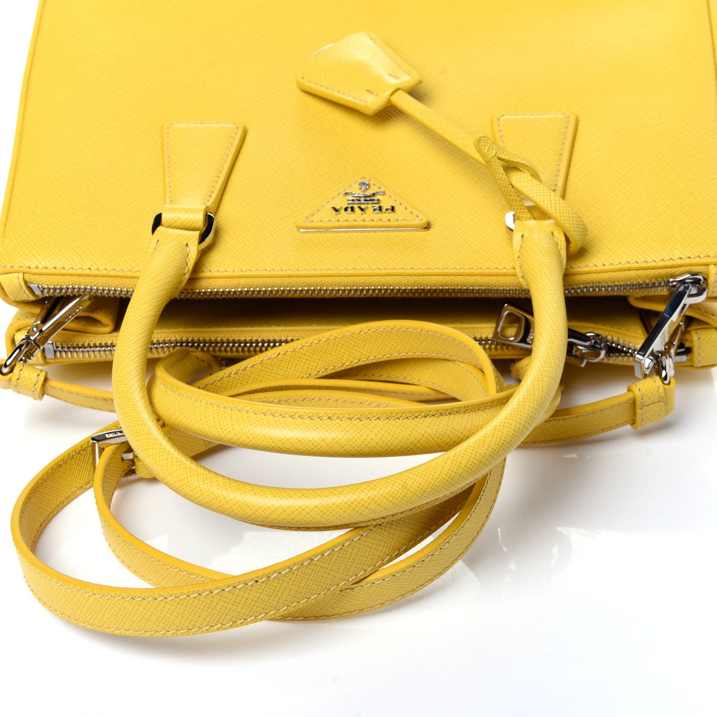 Saffiano Small Galleria Double Zip Tote Soleil
