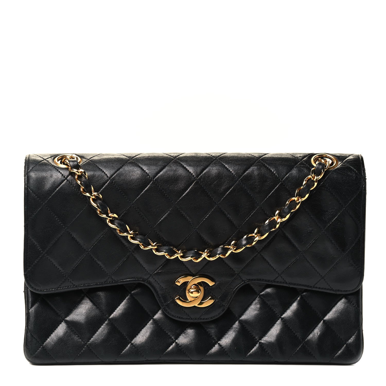 Chanel Lambskin Quilted Medium Double Flap Black 1 of 4