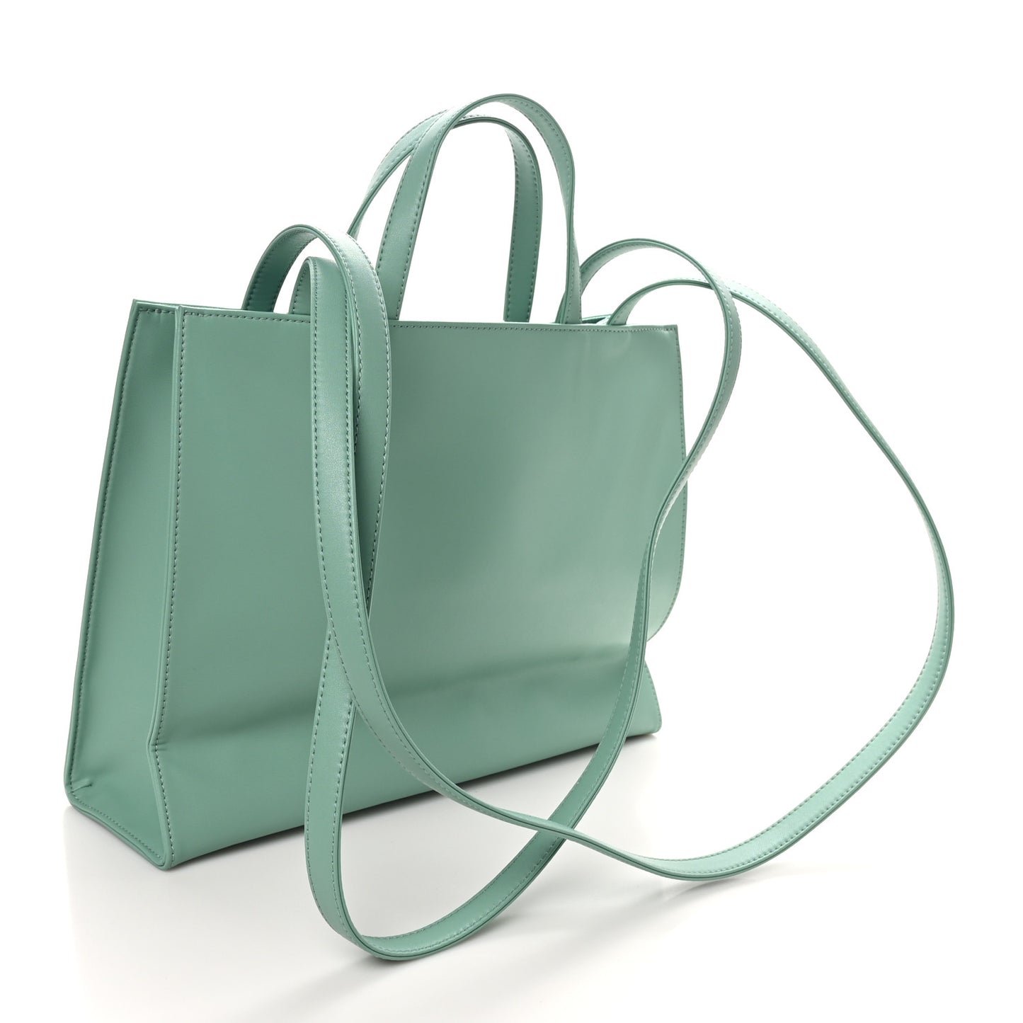 Vegan Leather Medium Shopping Bag Sage