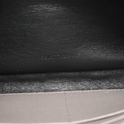 Saint Laurent Grain De Poudre Matelasse Chevron Monogram Chain Wallet Fog 7 of 11
