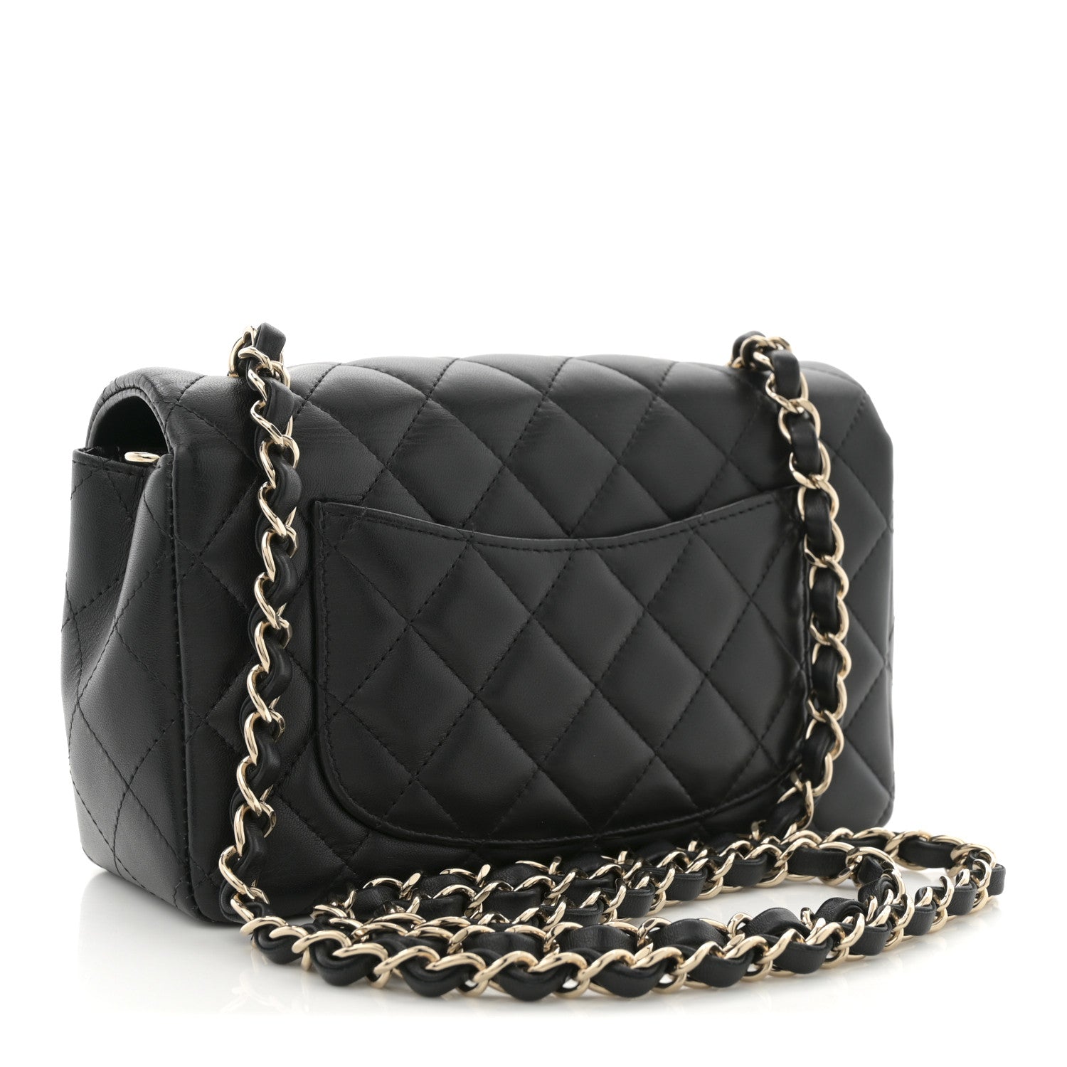 Chanel Lambskin Quilted Mini Rectangular Flap Black 2 of 9