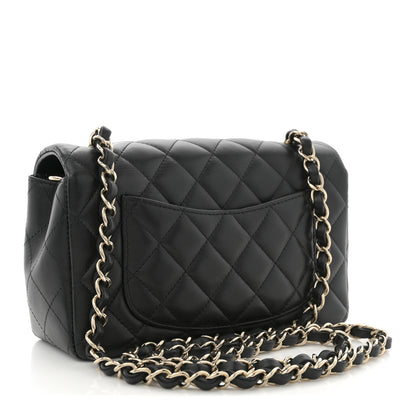 Chanel Lambskin Quilted Mini Rectangular Flap Black 2 of 9
