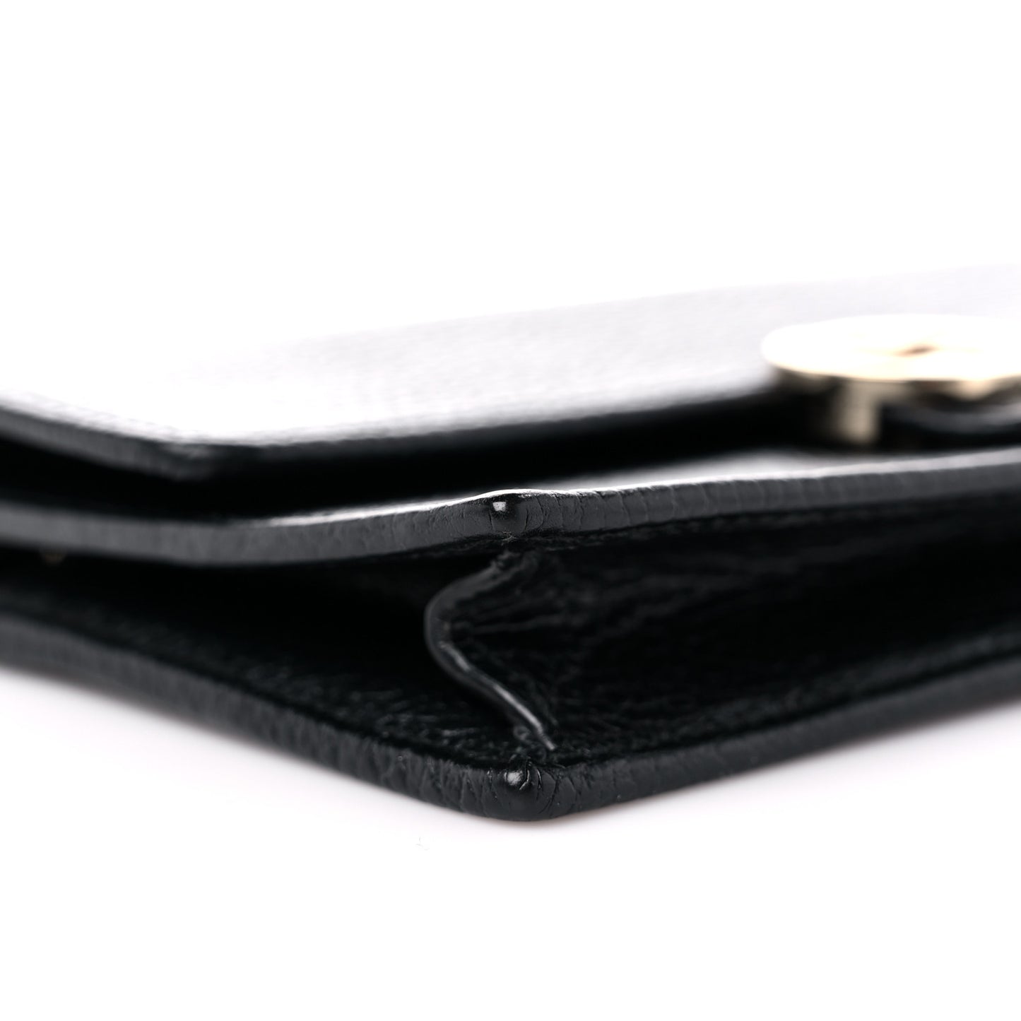 Dollar Calfskin Interlocking G Chain Wallet Black
