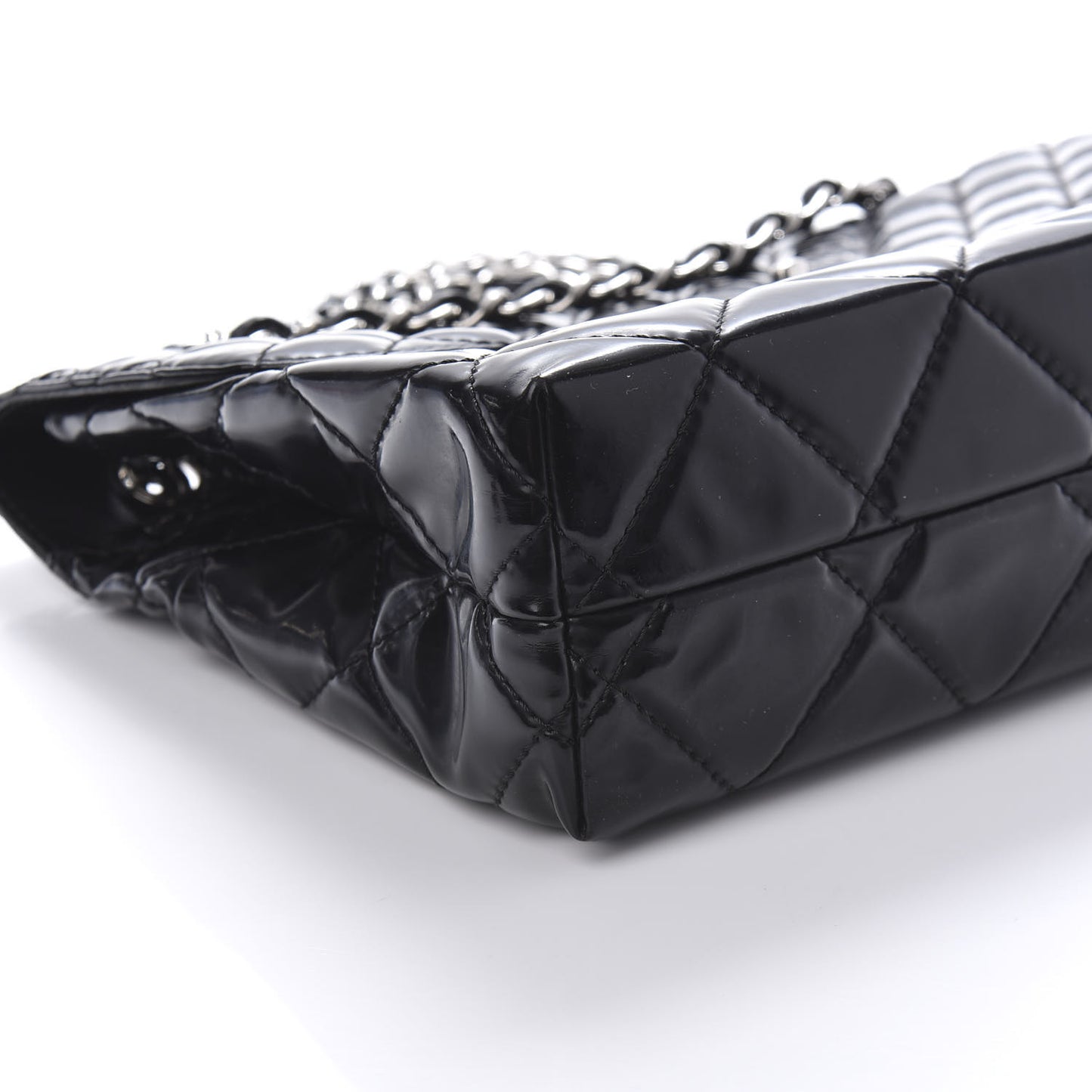 Vinyl Quilted In the Business Flap Bag Black