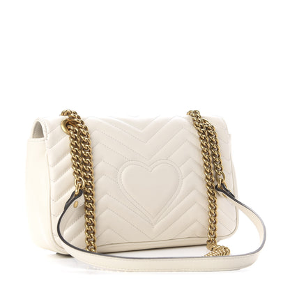 Gucci Calfskin Matelasse Small GG Marmont Shoulder Bag White 2 of 9