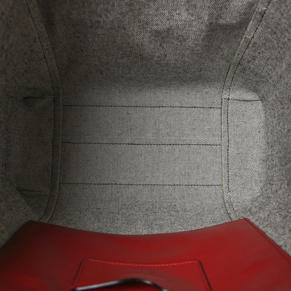 Alexander McQueen Calfskin Embossed Signature Shopper Black Red 5 of 10