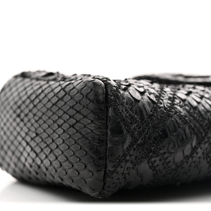 Chanel Snakeskin Quilted Phone Holder Clutch Black 9 of 13