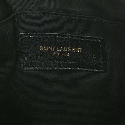 Saint Laurent Calfskin Matelasse Chevron Monogram A5 Wristlet Black 6 of 7