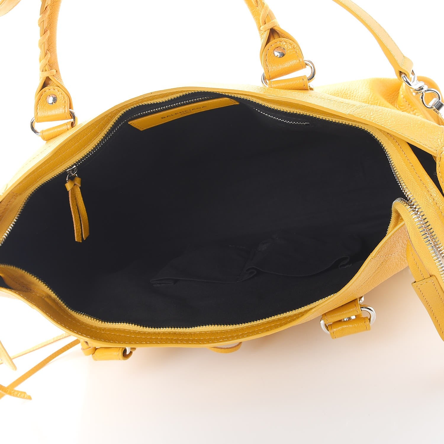 Balenciaga Chevre Silver Metallic Edge Hardware City Jaune Epi 6 of 13