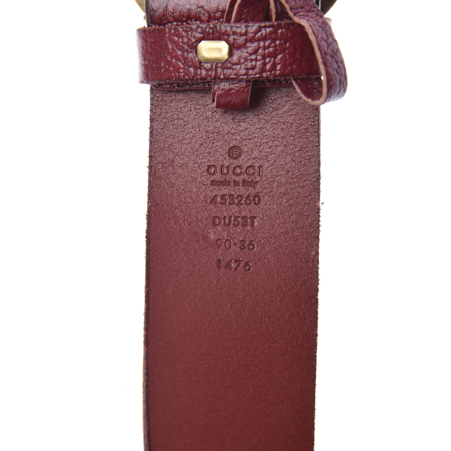 Gucci Cuoio Tusk Lavato Pearl Double G 40mm Belt 90 36 Romantic Cerise Cream 3 of 7