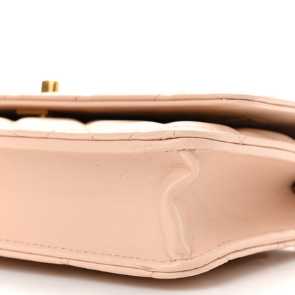 Chanel Lambskin Quilted CC Camellia Crush Wallet on Chain WOC Light Beige 10 of 10