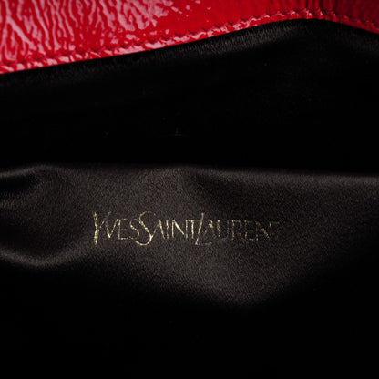 Saint Laurent Textured Patent Monogram Large Belle De Jour Clutch Red 6 of 6