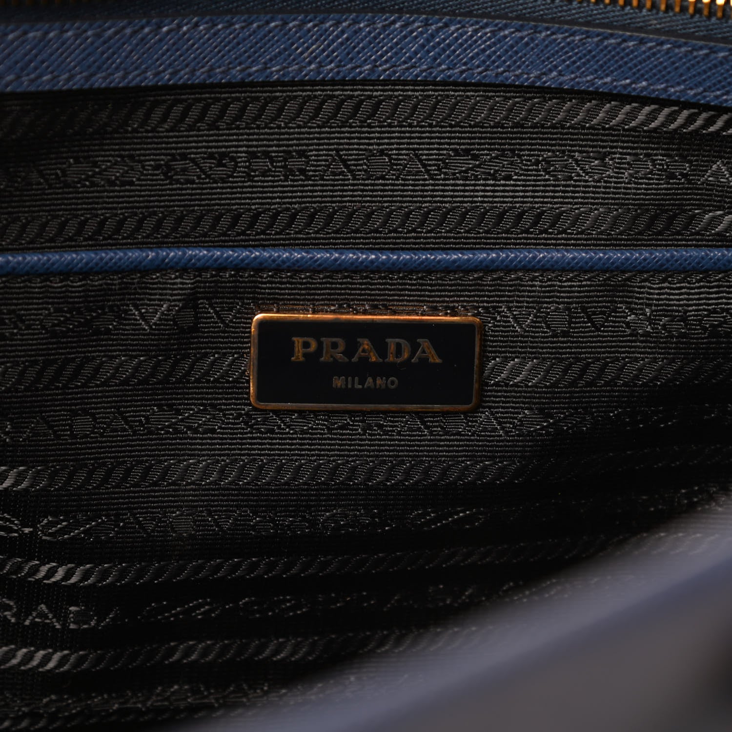 Prada Saffiano Lux Double Handle Shopping Tote Bluette 6 of 12
